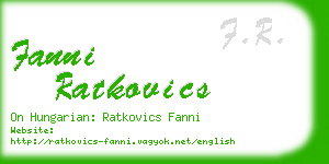 fanni ratkovics business card